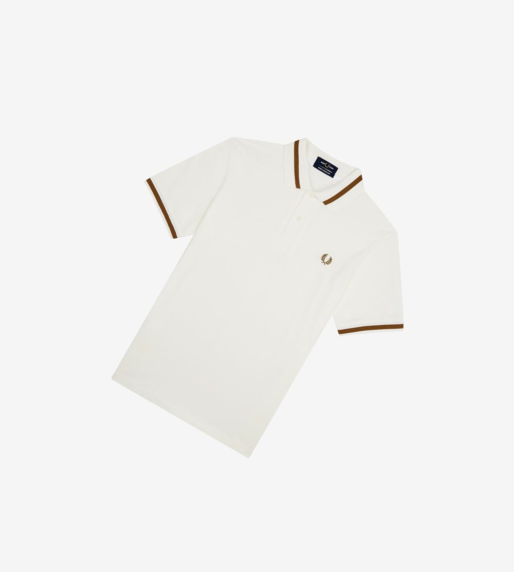 White Fred Perry Made In England M2 Men's Polo Shirts | VJYID-2437