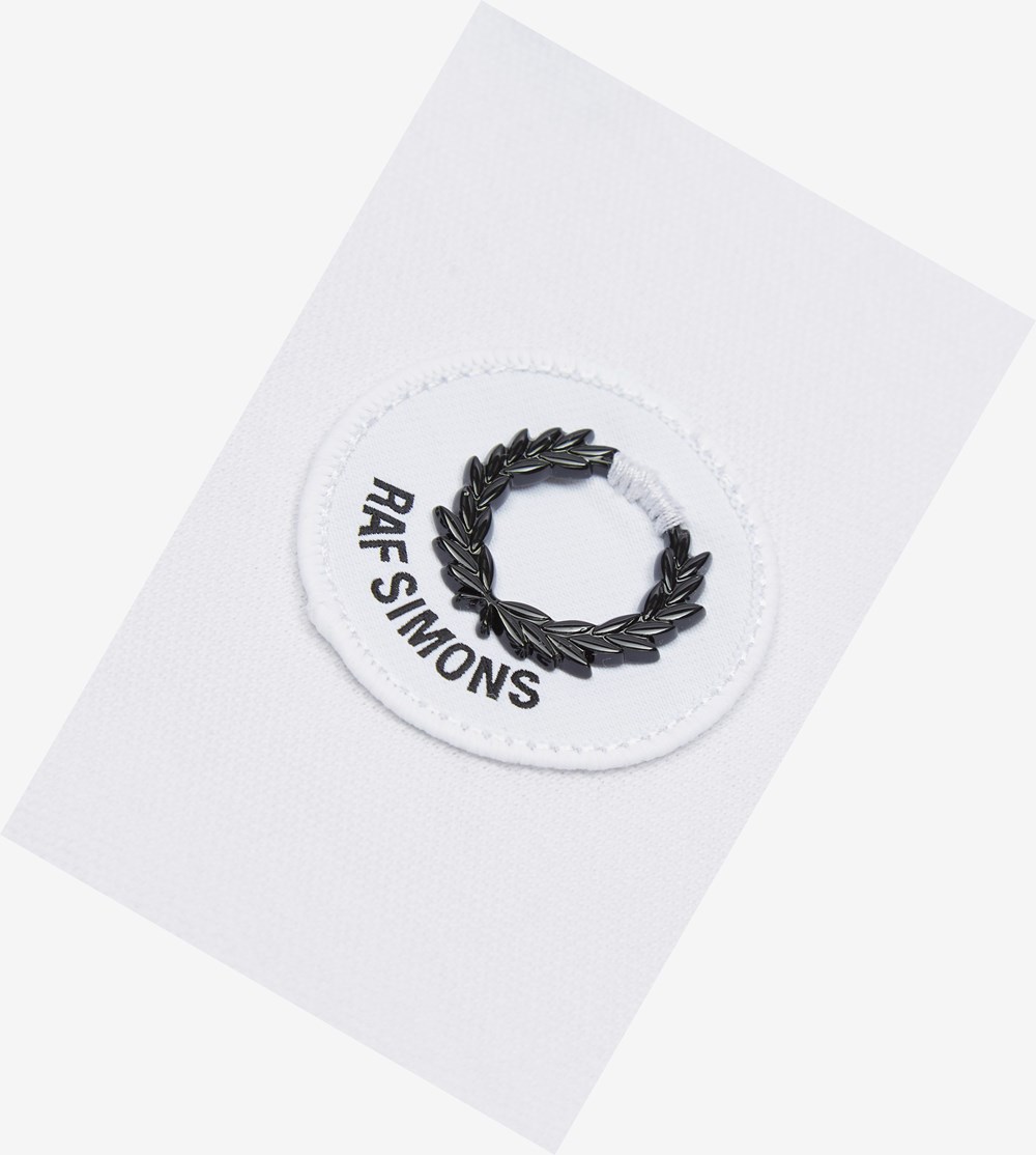 White Fred Perry Raf Simons Patch Detail Men's Polo Shirts | CWDTA-9012