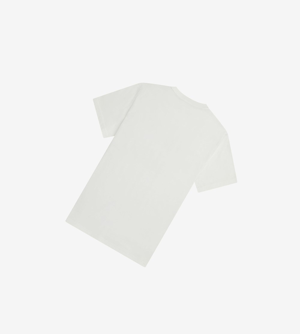 White Fred Perry Raised Graphic Men's T Shirts | BMSRX-3257