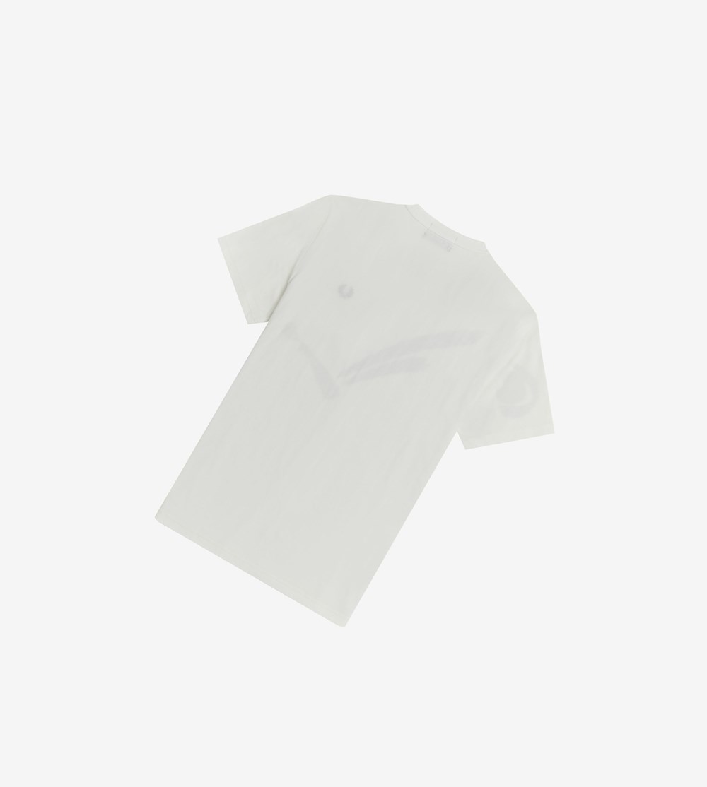 White Fred Perry Reissues Abstract Bouncing Ball Men's T Shirts | ZGVUM-8249