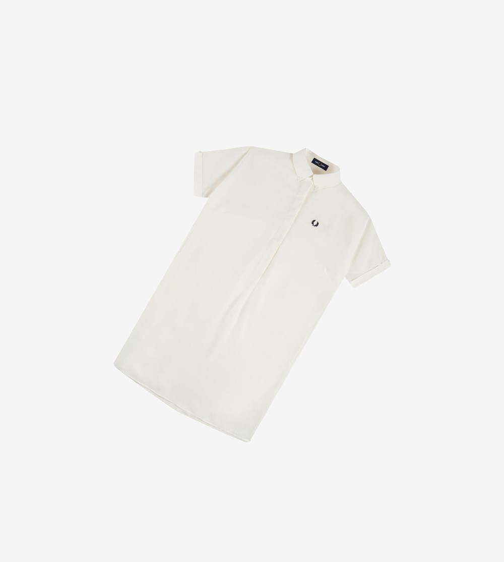 White Fred Perry Shirt Women's Dresses | VYTJI-2147