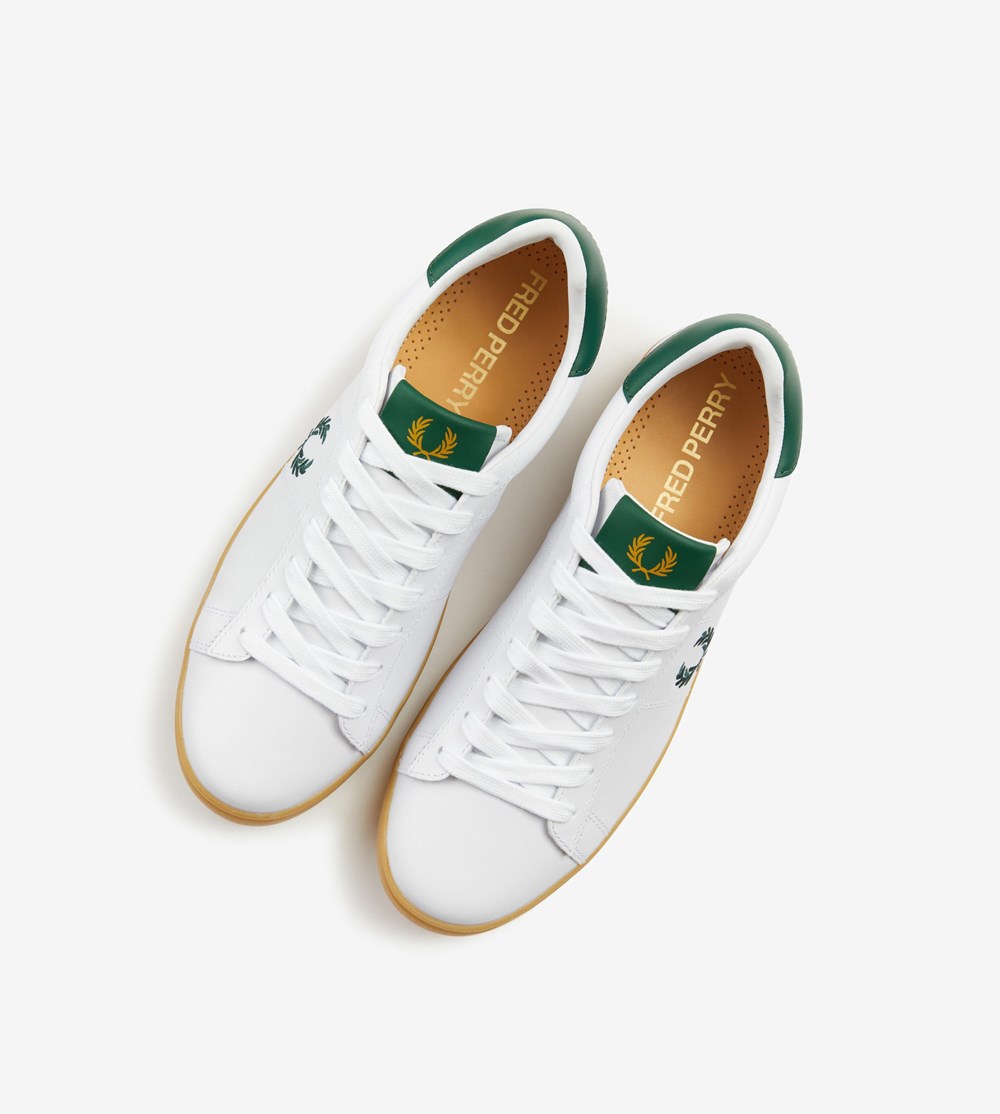 White Fred Perry Spencer Men's Sneakers | JUNOP-0658