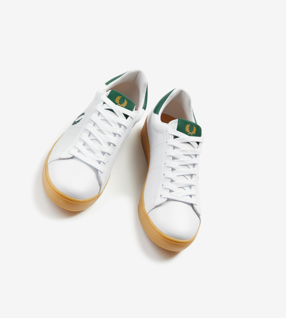 White Fred Perry Spencer Men's Sneakers | JUNOP-0658