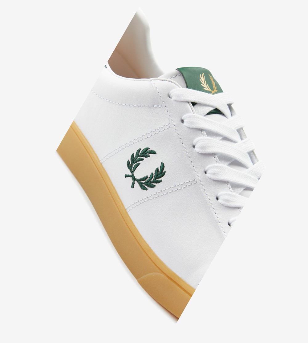 White Fred Perry Spencer Men's Sneakers | JUNOP-0658