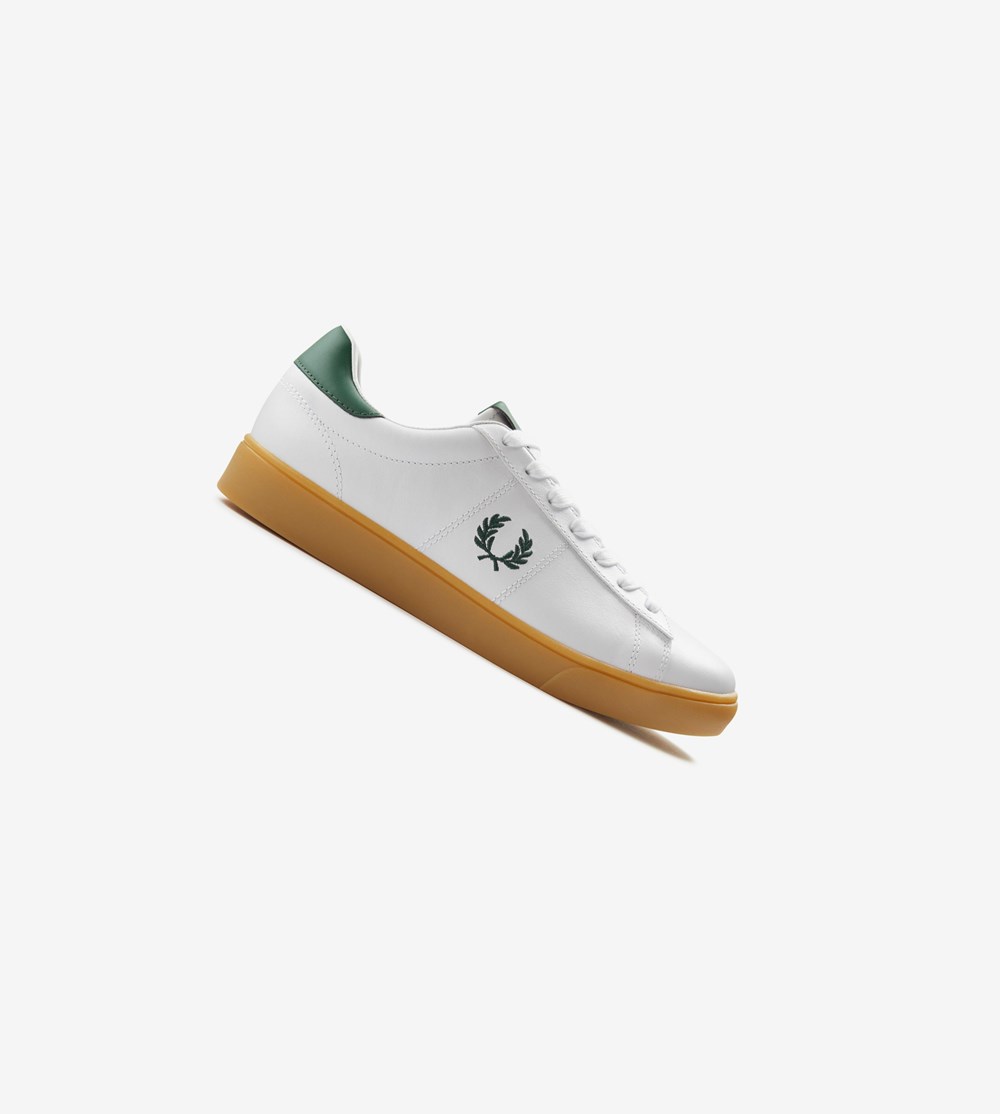 White Fred Perry Spencer Men\'s Sneakers | JUNOP-0658