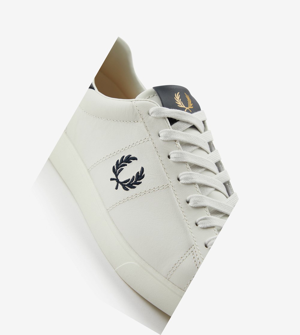 White Fred Perry Spencer Men's Sneakers | LQTFR-0398