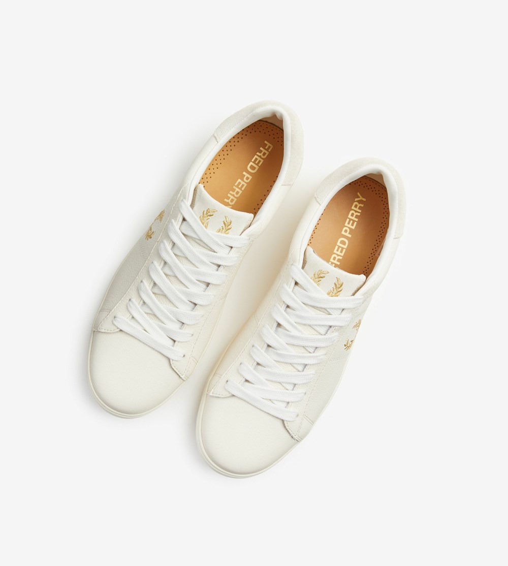 White Fred Perry Spencer Men's Sneakers | SUBRN-2741