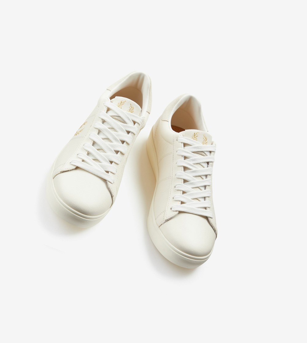 White Fred Perry Spencer Men's Sneakers | SUBRN-2741