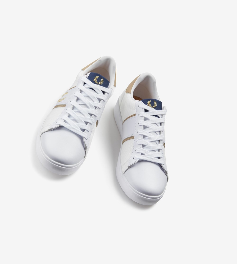 White Fred Perry Spencer Men's Sneakers | WDQKT-6259