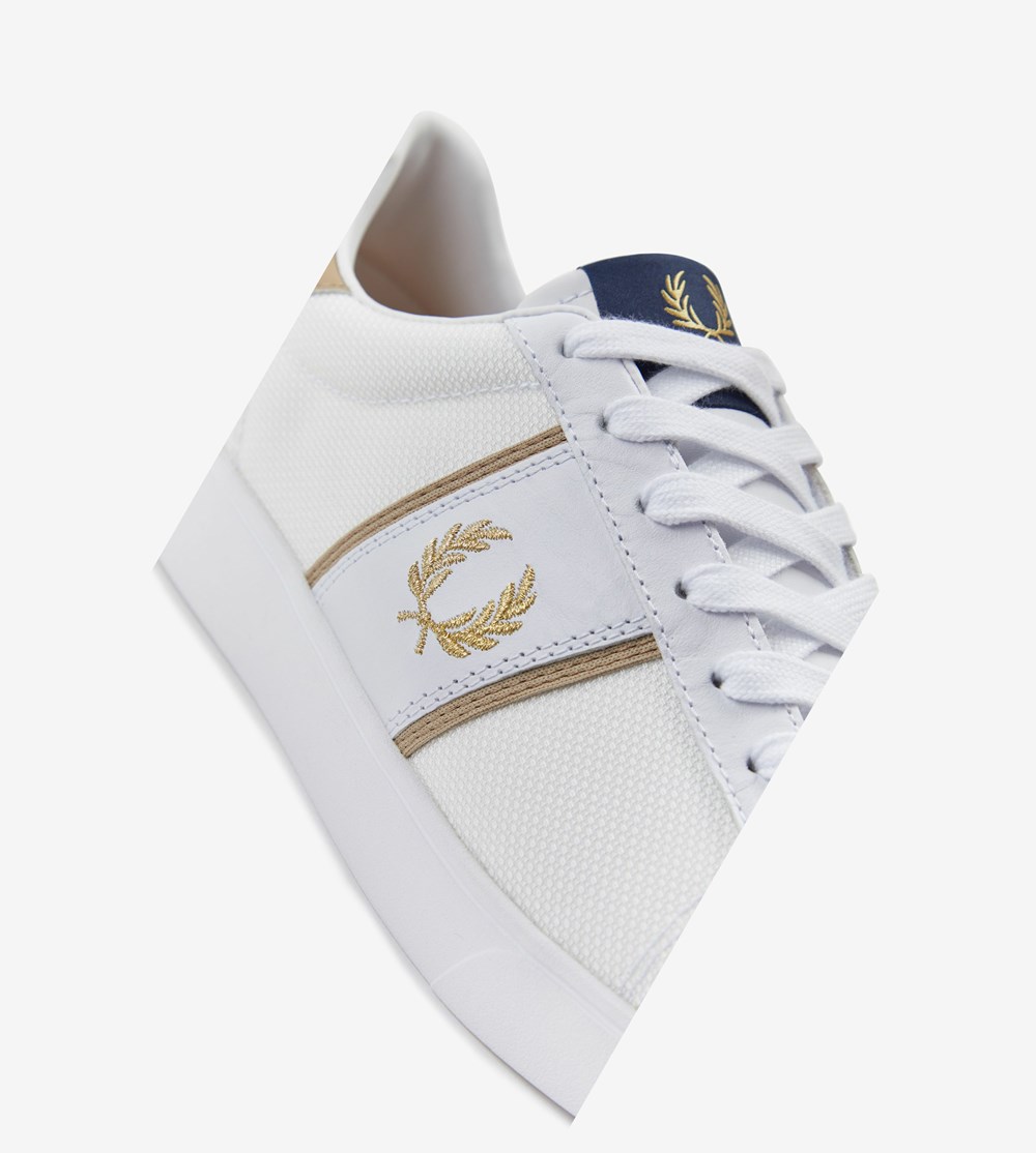 White Fred Perry Spencer Men's Sneakers | WDQKT-6259