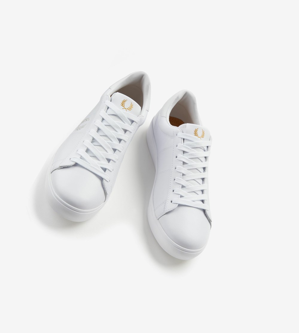 White Fred Perry Spencer Men's Sneakers | WFONJ-3567