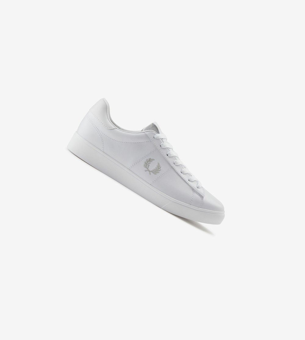 White Fred Perry Spencer Men\'s Sneakers | WFONJ-3567