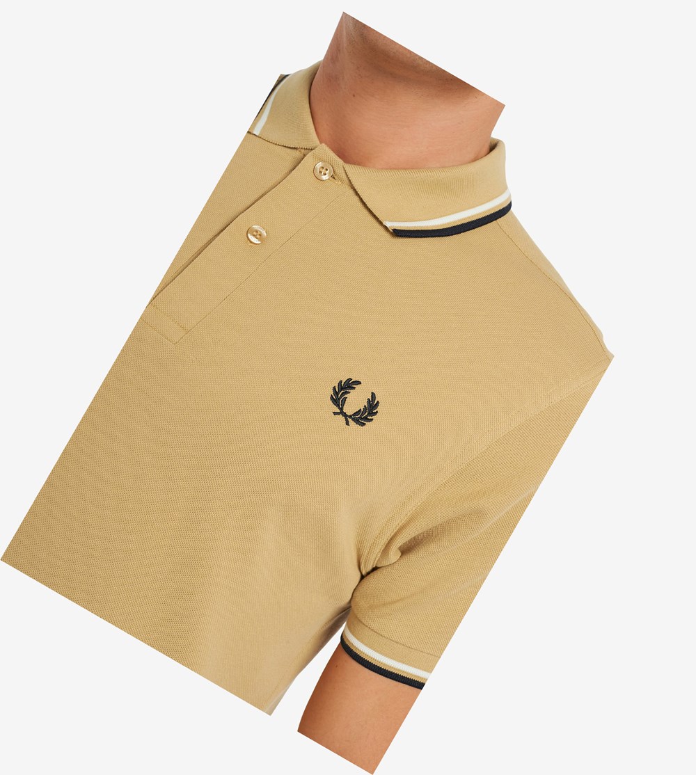 White / Navy Fred Perry M3600 Men's Polo Shirts | MZESC-0239