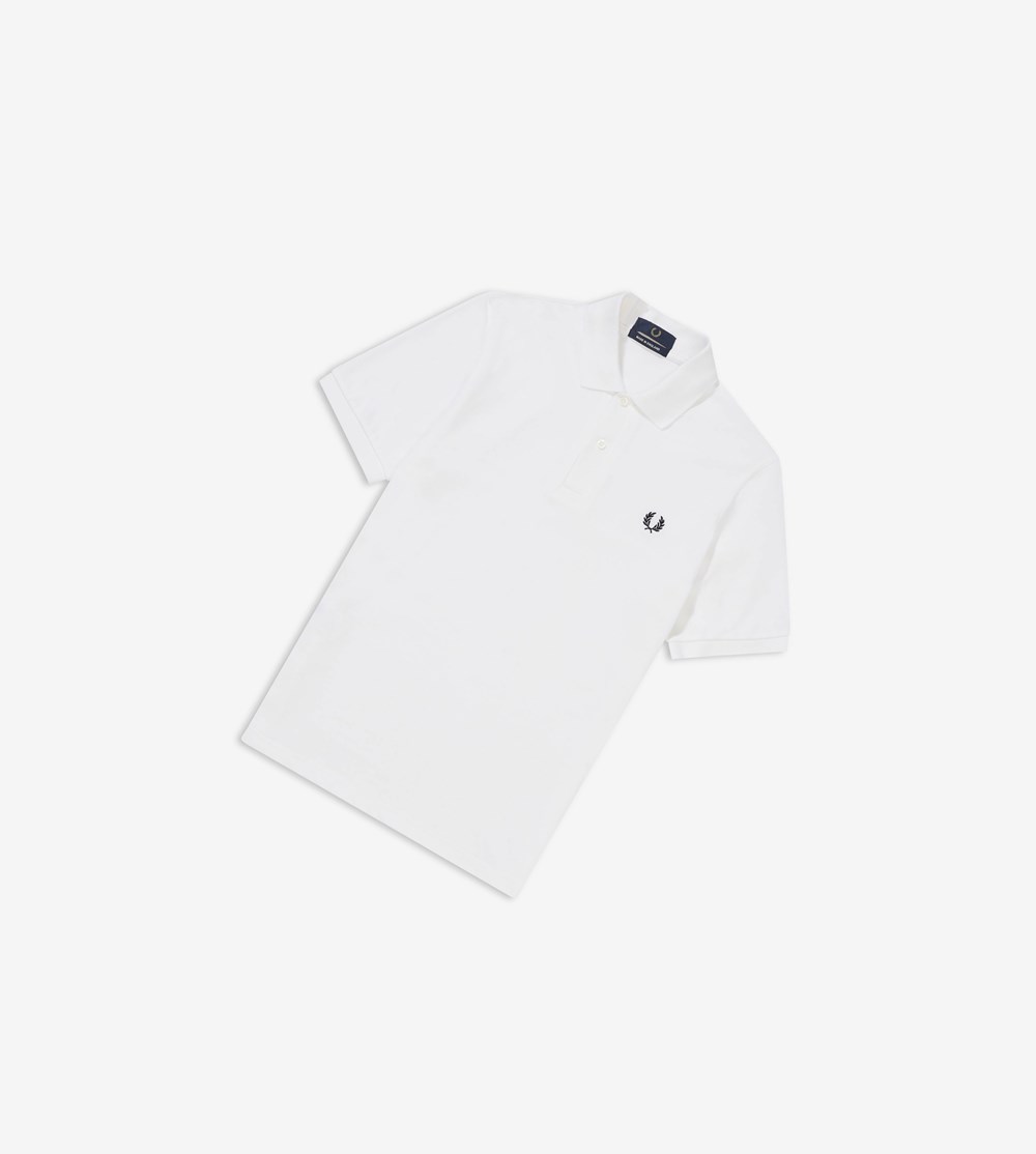 White / Navy Fred Perry M3 Men's Polo Shirts | BYFSA-1763