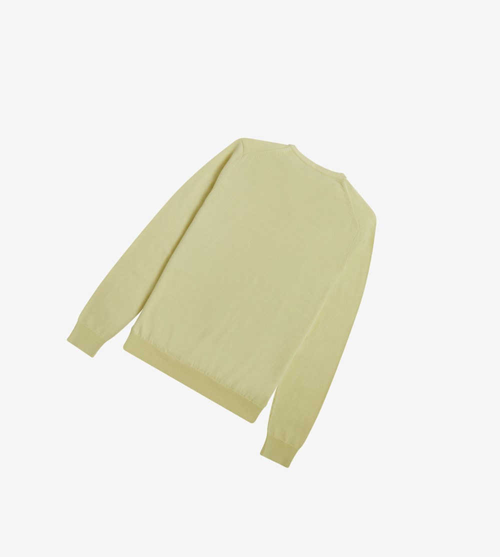 Yellow Fred Perry Classic V-Neck Jumper Men's Knitwear | PXQNS-2064