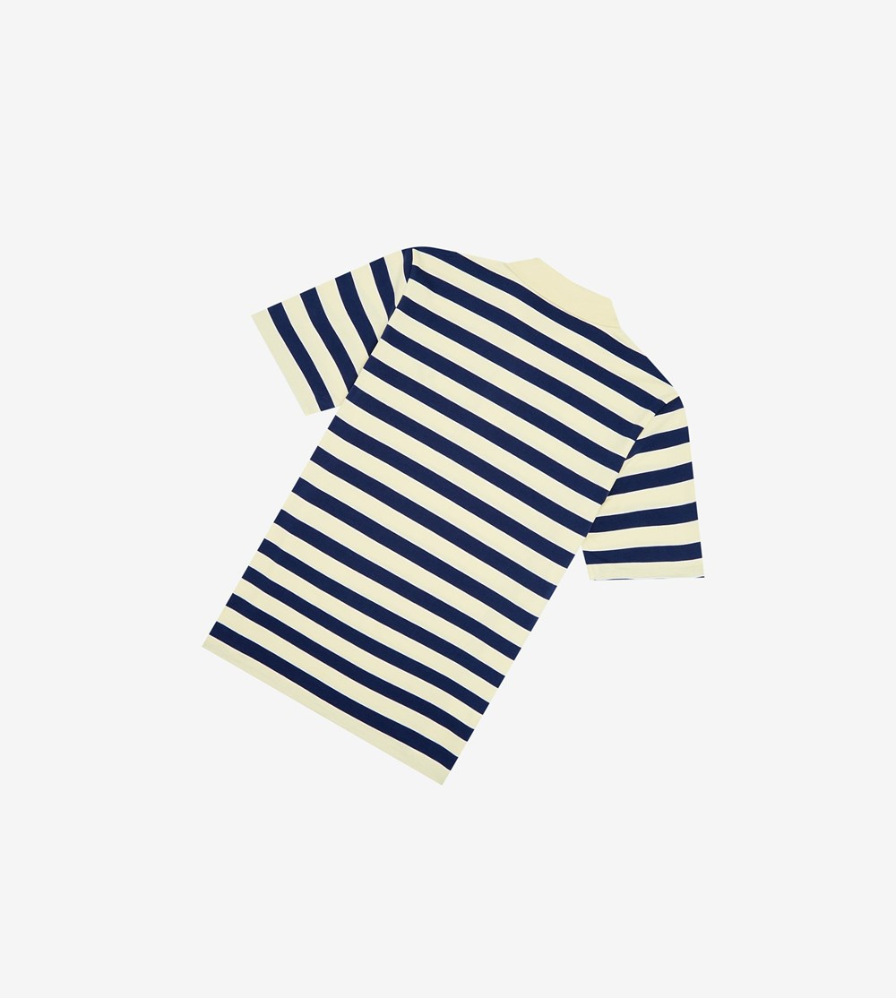 Yellow Fred Perry Reissues Striped Jersey Men's Polo Shirts | CDMAS-5479