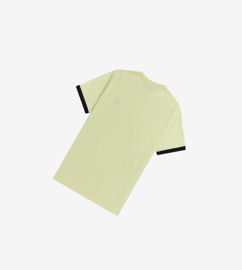 Yellow Fred Perry Ringer Men's T Shirts | IDZTH-2980