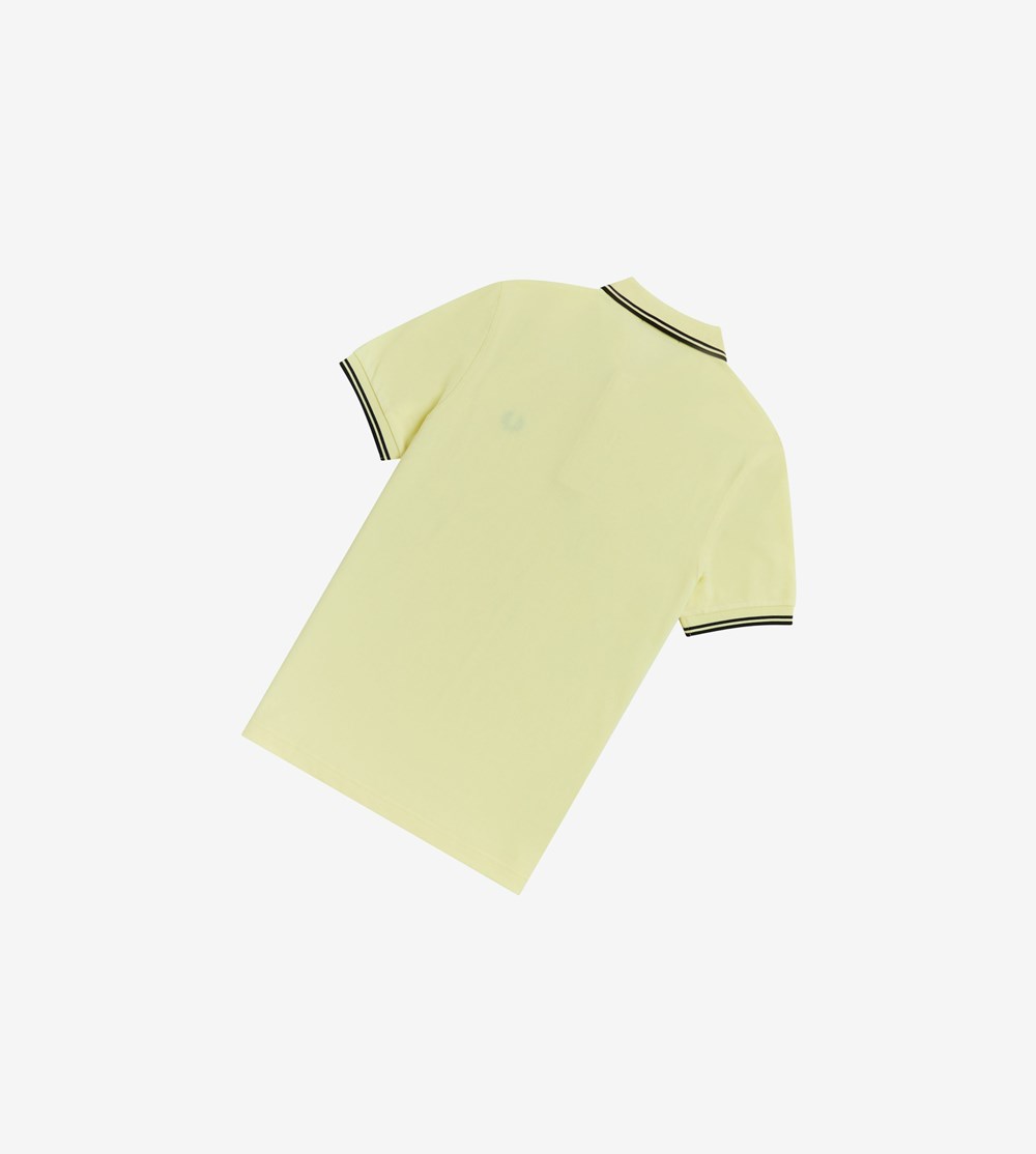 Yellow / Navy / Black Fred Perry M3600 Men's Polo Shirts | JVMZS-1530