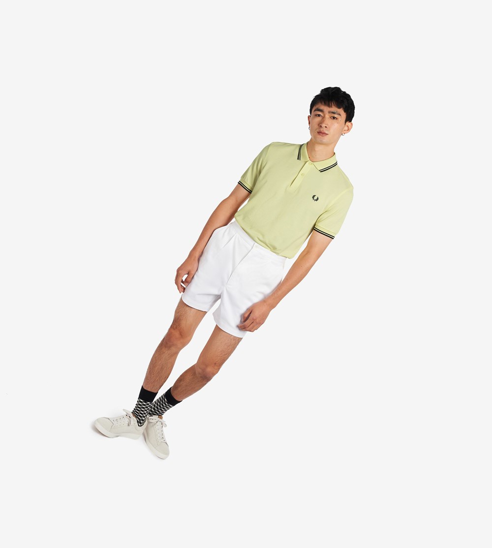 Yellow / Navy / Black Fred Perry M3600 Men's Polo Shirts | JVMZS-1530